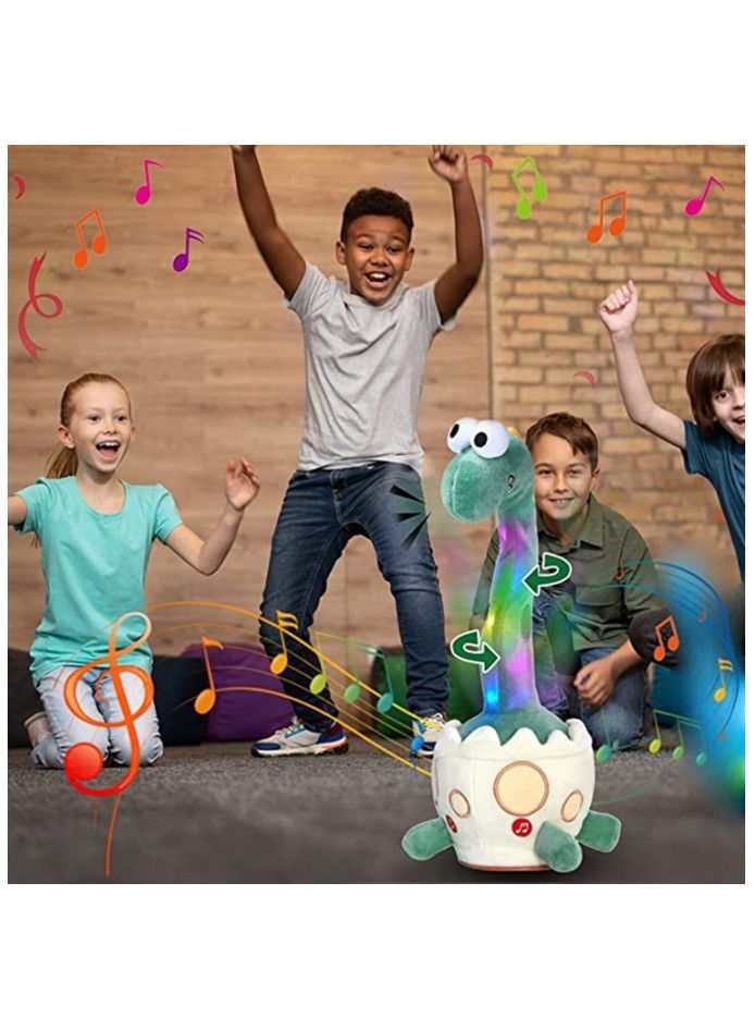 Y&D Light up Dancing Talking Dinosaur Toys, Electronic Shake Interactive Glowing Toy Wriggle Singing Recordable Toy, 14” Funny Mimicking Speaking Creative Birthday Gift for Kids  - Image 5