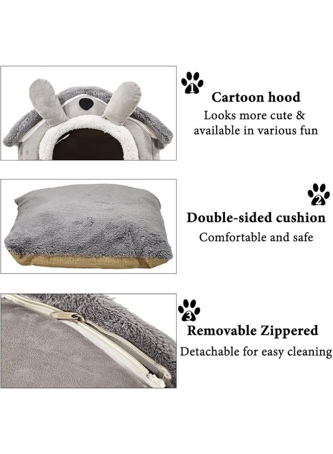 أن ان سي بيتس بيت قطط رقيق مع وسادة ناعمة قابلة للإزالة، قاعدة مضادة للانزلاق، تصميم غطاء كرتوني، سجادة سرير بيت من مادة مخملية، قابلة للغسل، مغطاة بشقة الحيوانات الأليفة، حجم كبير للحيوانات الأليفة المتوسطة، 54 سم - Image 3