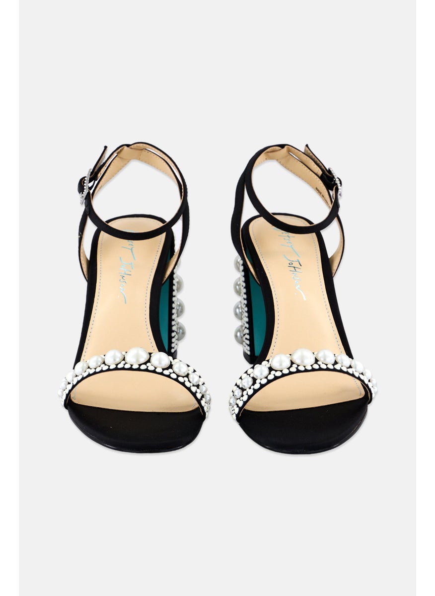 Betsey Johnson Women Medium Lexi Adjustable Buckle Sandals, Black  - Image 3