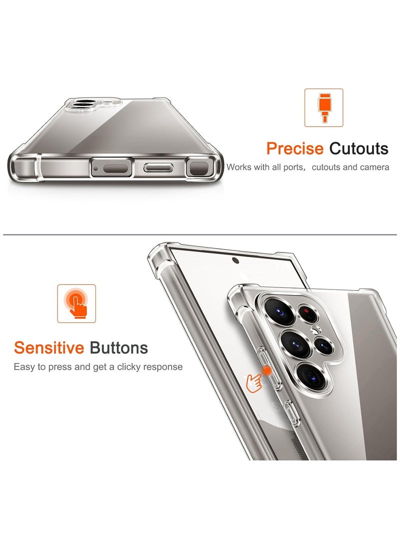 Denx - Clear Case Compatible with Samsung Galaxy S25 Ultra 5G 6.9inch, Clear TPU Case with 4 Corners Shockproof Protection & Camera Protection Anti-Slip (Clear) - Image 1
