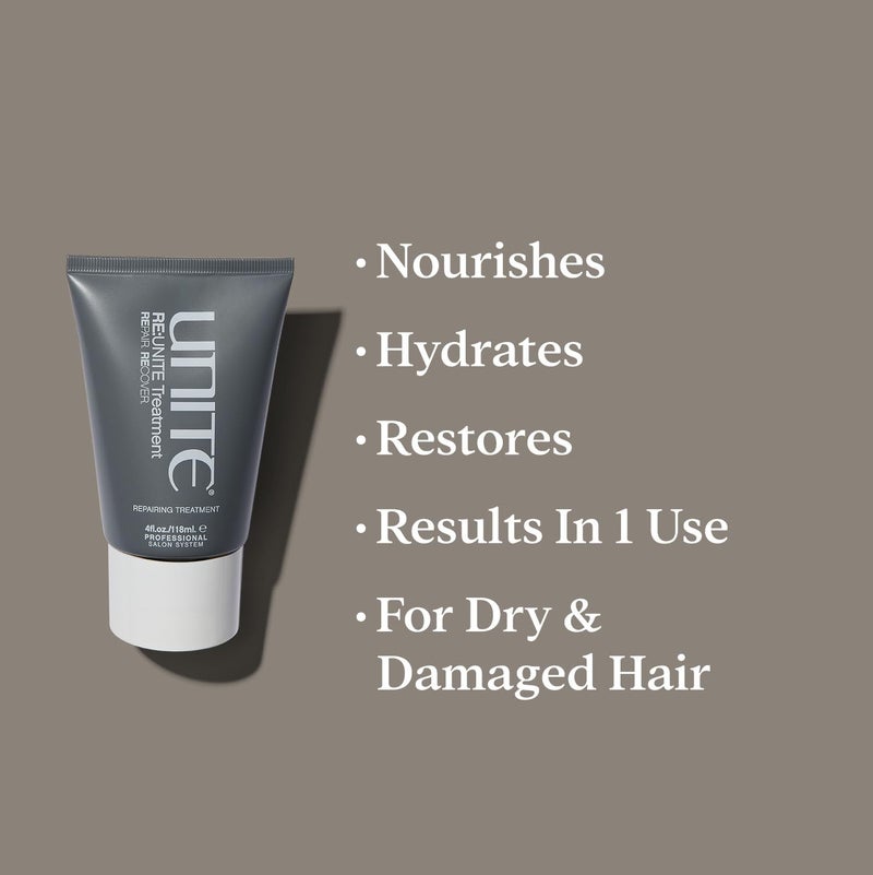 UNITE Hair â€“ RE:UNITE Treatment â€“ Strengthening & Reparative Treatment for Damaged or Over-Processed Hair â€“ Restores Strength, Softness & Elasticity â€“ Vegan & Paraben-Free, 4oz - Image 2