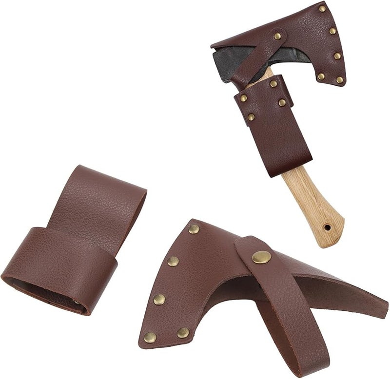 غطاء رأس الفأس العالمي من الجلد الصناعي والمعدن مع غطاء مقبض للبستنة - Image 3