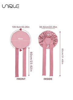 Unique Satin Bonnet for Women - Jumbo Silk Bonnet for Curly Hair - Silk Hair Wrap for Sleeping - Satin Bonnet with Stretchy Tie Band - Silk Bonnet for Curly Hair Wraps for Sleeping (Pink)  - Image 2