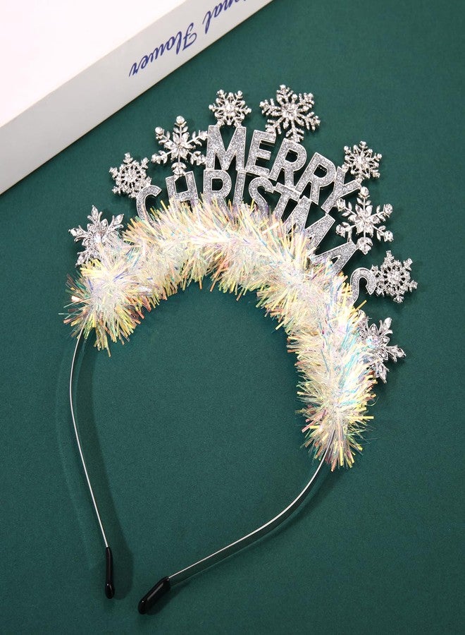 سيالكسهيني طوق رأس CEALXHENY لعيد الميلاد للنساء، أطواق رأس للعطلات باللون الأحمر والأخضر، أطواق رأس على شكل شجرة عيد الميلاد وندفة ثلج، إكسسوارات أزياء عيد الميلاد، زينة، هدايا حفلات (نمط A5) - Image 4