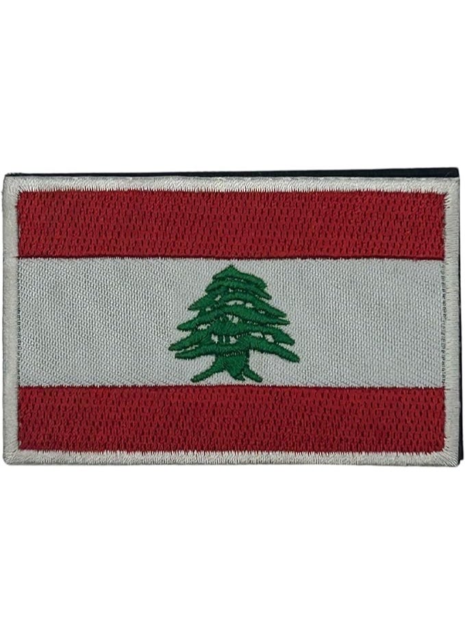 بروجكت نوماد رقعة فيلكرو مطرزة – رقع تكتيكية/عسكرية بأعلام فلسطين، إنجلترا، العراق، إسبانيا، مصر، لبنان، عُمان، الإمارات العربية المتحدة، روسيا، الهند، مخصصة للرجال، مناسبة للحقائب وحقائب الظهر والسترات، إكسسوارات قتالية تكتيكية (لبنان). - Image 1