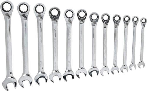 GEARWRENCH 12 Piece Reversible Ratcheting Combination Wrench Set Metric 12 Point 9620N