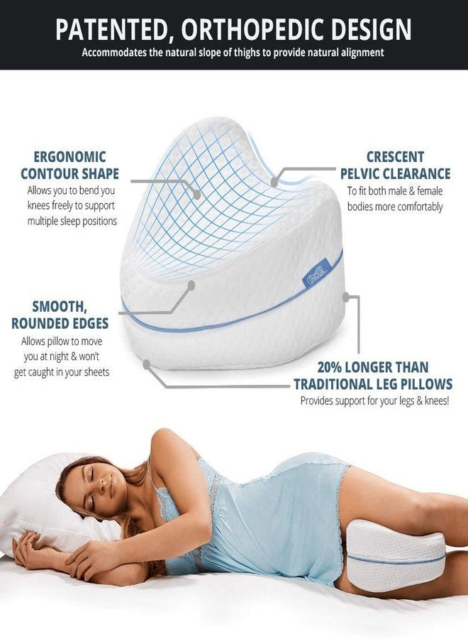 Iktu Leg & Knee Foam Support Pillow - Soothing Pain Relief for Sciatica, Back, Hips, Knees, Joints & Pregnancy (Leg Pillow Only, Ventilated Memory Foam) - Image 2
