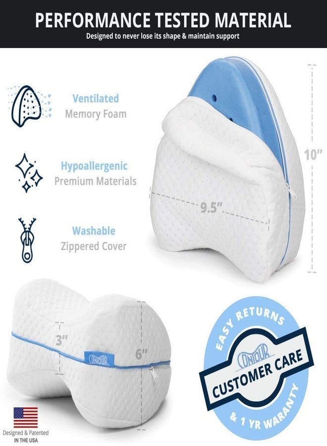 Iktu Leg & Knee Foam Support Pillow - Soothing Pain Relief for Sciatica, Back, Hips, Knees, Joints & Pregnancy (Leg Pillow Only, Ventilated Memory Foam) - Image 3