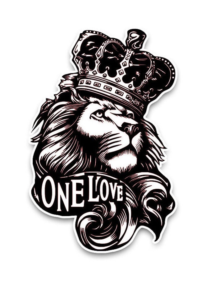 NIBEMINENT 5-Piece Yjzt One Love Lion Crown Pvc Animal Car Sticker