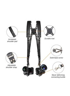 Adando Adando Camera Shoulder Strap Adjustable Leather Camera Strap Extra Long Leather Camera Strap Double Shoulder Camera Harness Anti-slip DSLR Camera Neck Straps Camera Strap Accessories  - Image 5