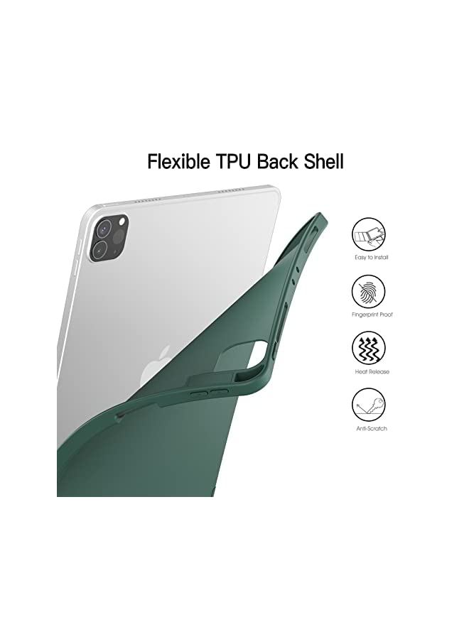 Jetech حافظة لجهاز iPad Pro مقاس 11 بوصة (موديل 2022/2021/2020) مع حامل قلم رصاص، تدعم شحن القلم الثاني، غطاء رفيع للكمبيوتر اللوحي مع ظهر ناعم من مادة TPU، خاصية الإيقاظ/النوم التلقائي (أزرق ضبابي) - Image 2