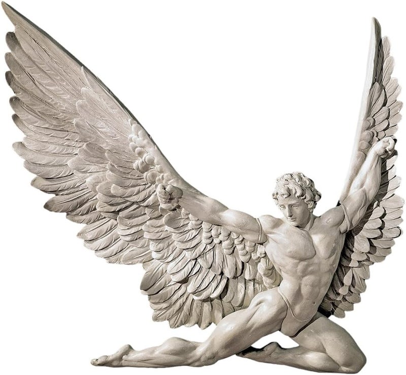 Design Toscano Icarus Winged Man Wall Sculpture in Ancient Ivory - 11 Inch - Image 1
