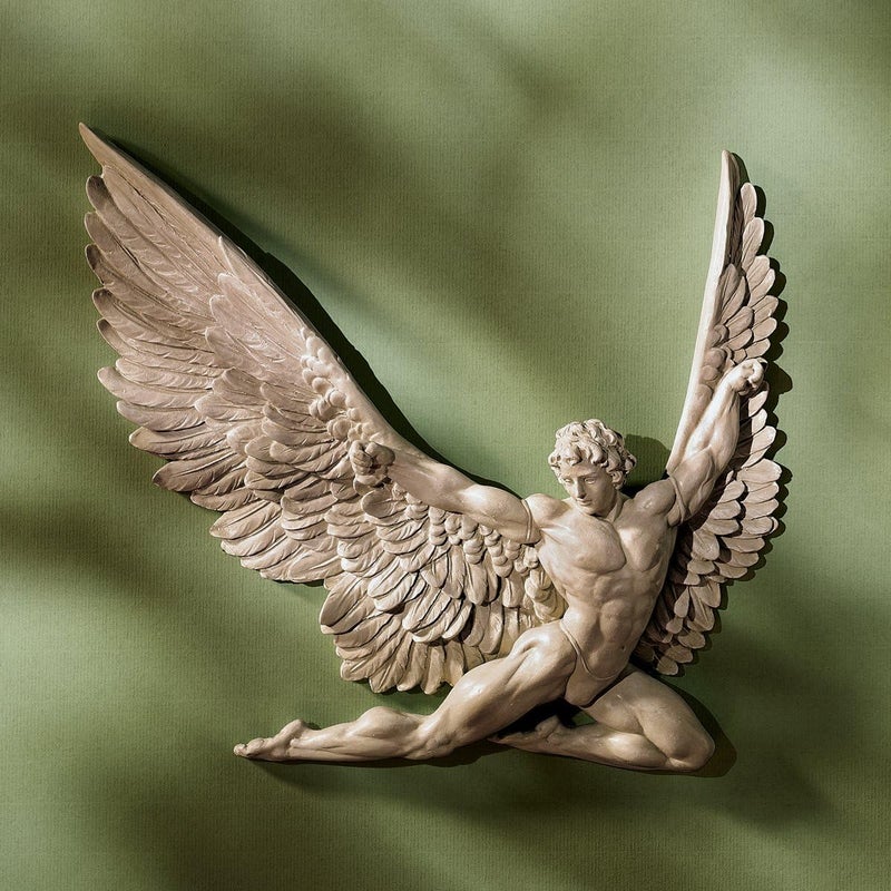 Design Toscano Icarus Winged Man Wall Sculpture in Ancient Ivory - 11 Inch - Image 2