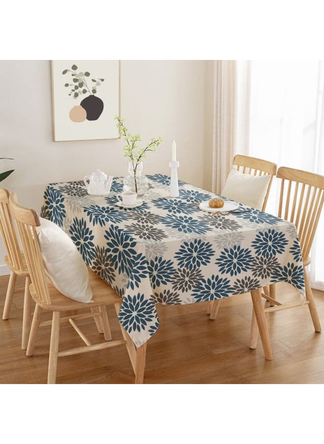 Intex Curtains House Linen Velvet Floral Tablecloth - Textured Fabric For Dining, Special Occasions & Home Decor – Ultra-Soft, Wrinkle-Resistant - 1 Piece  - Image 1