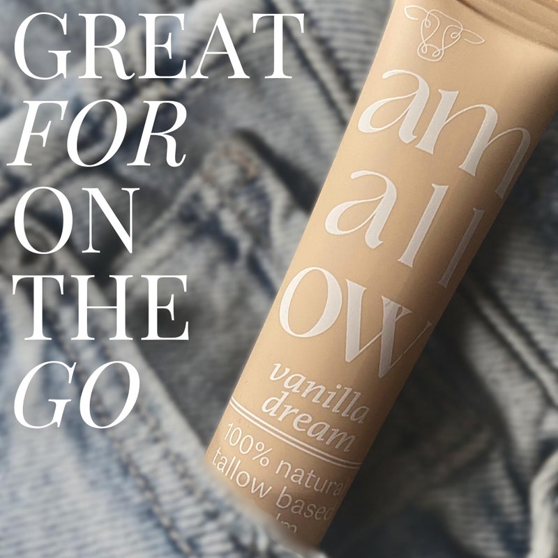 Amallow All Natural Tallow Lip Balm Squeezable Tube - Grass Fed/Finished Beef Tallow + Organic Beeswax & Vanilla Essential Oil .5 OZ (Vanilla Dream) - Image 5