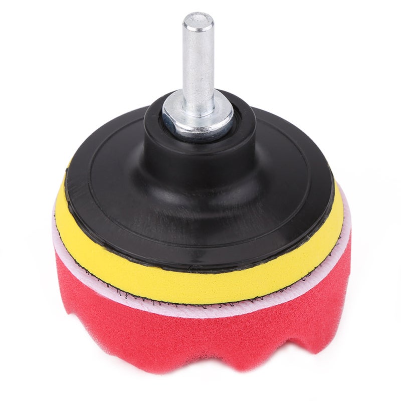 Car Polisher Kit: 10Pcs Washable Reusable Sponge & Woolen Buffing Pads - Quick Pad Change With Adhesive Backing & Drill Adapter for Car Polishing Detailing Enthusiasts - Image 5