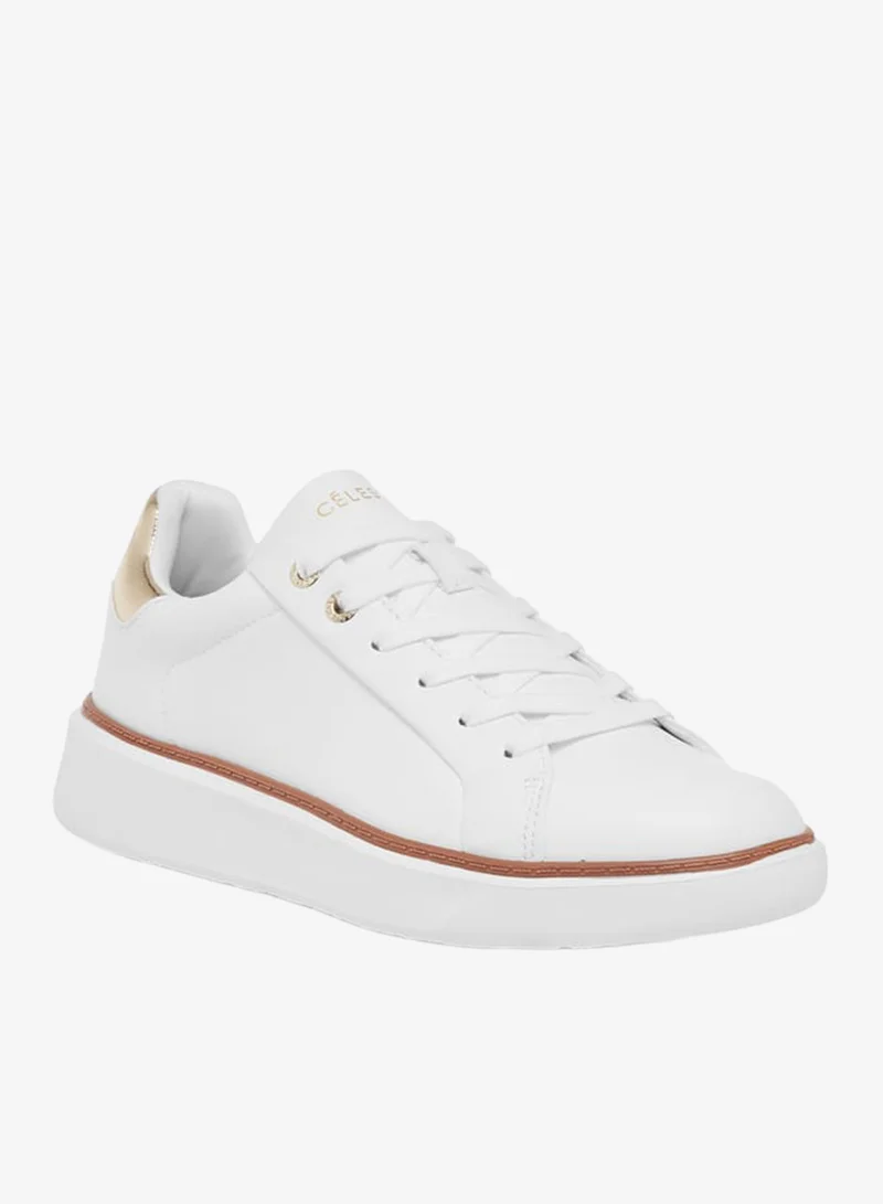 Celeste Women's Metallic Sneakers with Lace-Up Closure