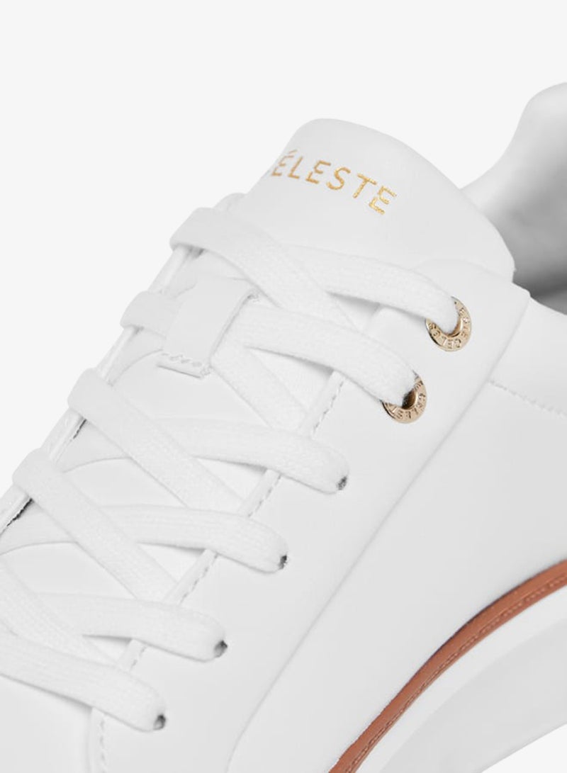 Celeste Women's Metallic Sneakers with Lace-Up Closure - Image 4