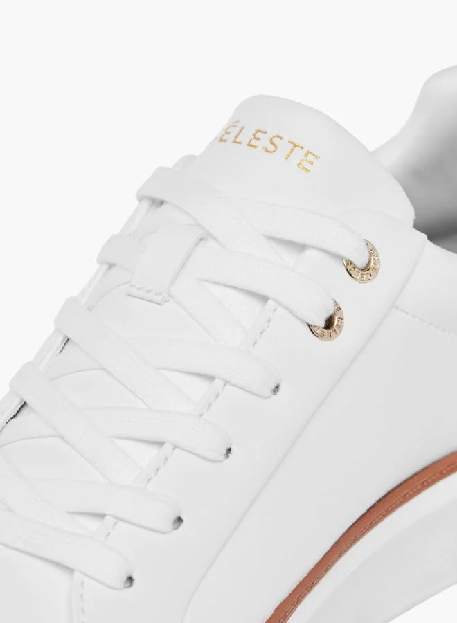 Celeste Women's Metallic Sneakers with Lace-Up Closure