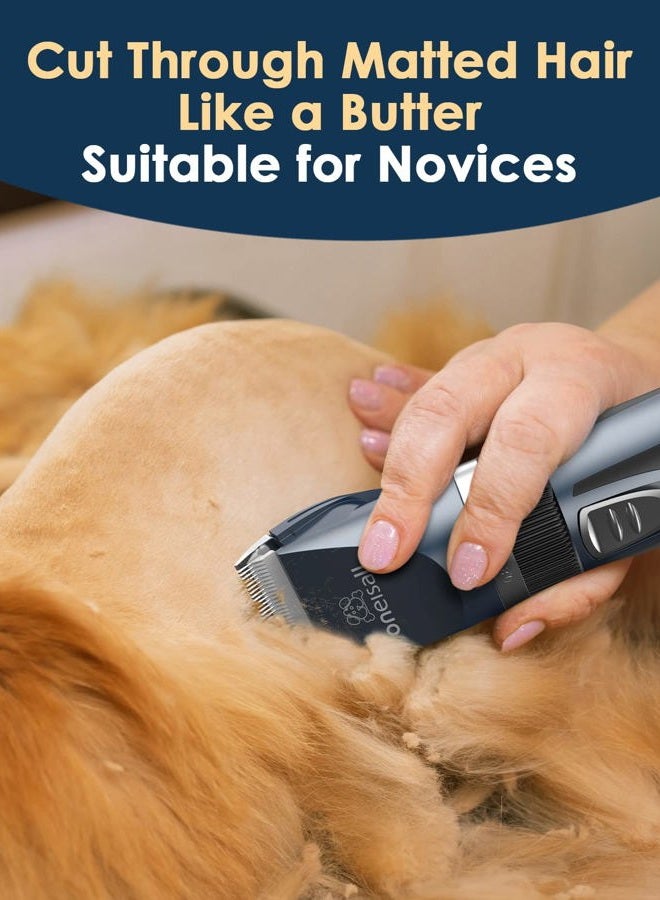 Oneisall Cat Clippers for Matted Hair, Quiet Cat Shaver for Long Hair, Cordless Cat Hair Trimmer for Grooming, 2 Speed Pet Shaver Cat Grooming Kit for Cats Small Dogs Animals (Blue) - Image 4