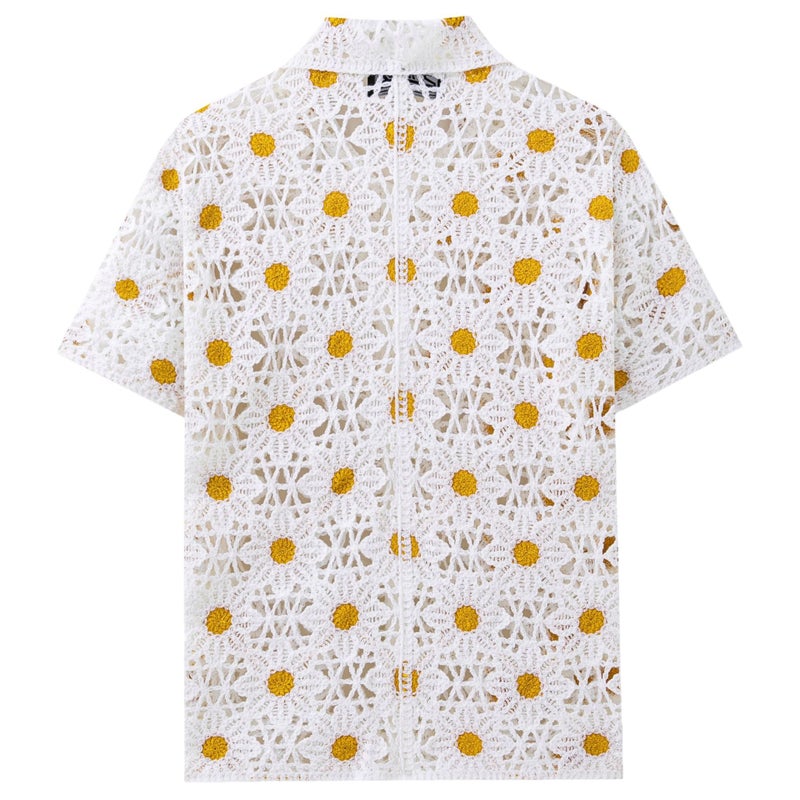 Men's Daisy Jacquard Knit Polo Shirt - Image 3
