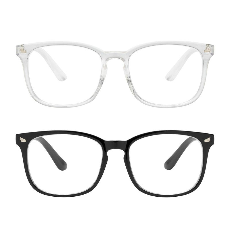Yogo Vision Blue Light Blocking Computer Glasses Anti Glare Reduce Eyestrain Eyeglasses for Computers Screens for Men and Women 2 pack