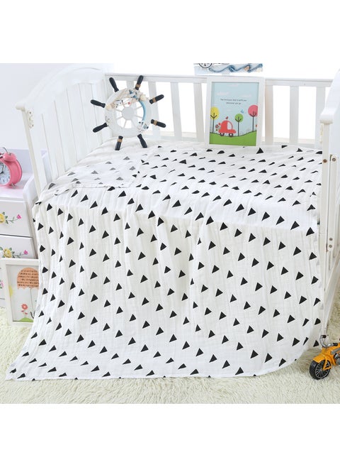 Soft Muslin Swaddle Cartoon Print Baby Blanket Triangle