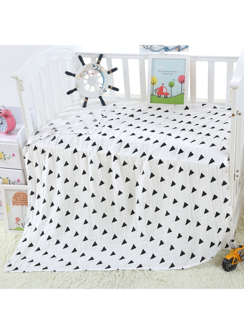 Generic Soft Muslin Swaddle Cartoon Print Baby Blanket Triangle 