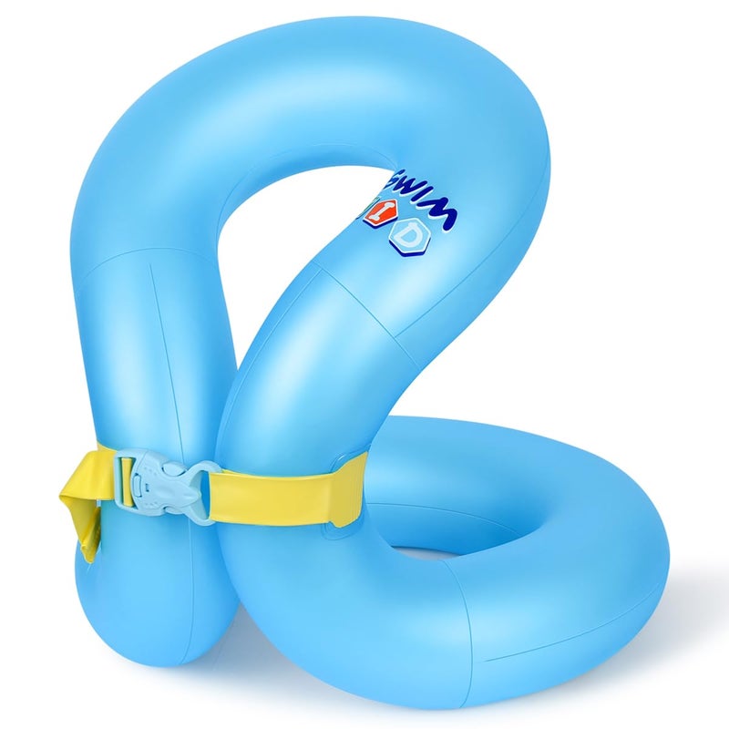 Hyfoo Floaties Swim Vest for Child, Portable Inflatable Pool Floats Swimming Ring with Adjustable Safety Buckle, Safety Swim Arm Bands with Double Surround Air Bag, Durable Float Tube for Kids 3-6 yrs - Image 1