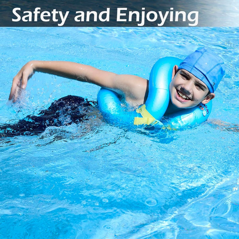 Hyfoo Floaties Swim Vest for Child, Portable Inflatable Pool Floats Swimming Ring with Adjustable Safety Buckle, Safety Swim Arm Bands with Double Surround Air Bag, Durable Float Tube for Kids 3-6 yrs - Image 3