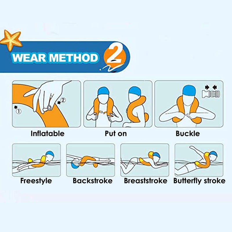 Hyfoo Floaties Swim Vest for Child, Portable Inflatable Pool Floats Swimming Ring with Adjustable Safety Buckle, Safety Swim Arm Bands with Double Surround Air Bag, Durable Float Tube for Kids 3-6 yrs - Image 4