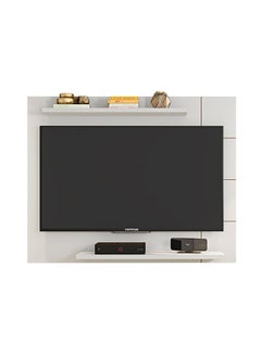 AtoZ Furniture Cross Wall Mounted TV Unit Entertainment Centre Floating Panel Wood Effect in White Color 