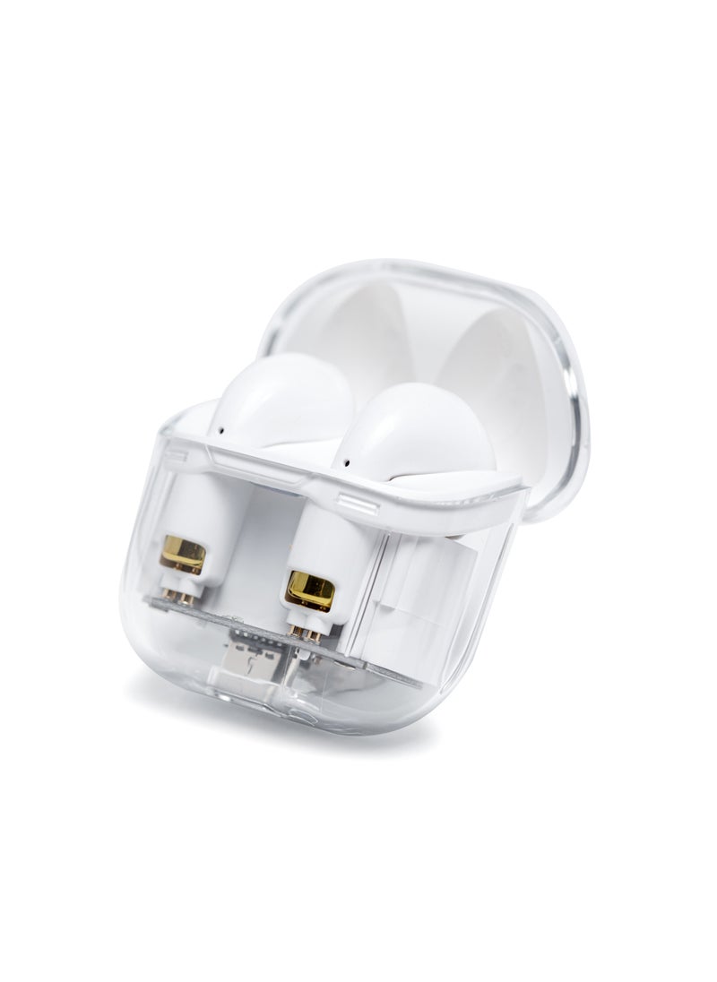 Generic - Transparent Bluetooth Headset True Wireless Smart Noise Cancelling Earbuds Sports E-sports Battery Life White For iPhone, Android - Image 1