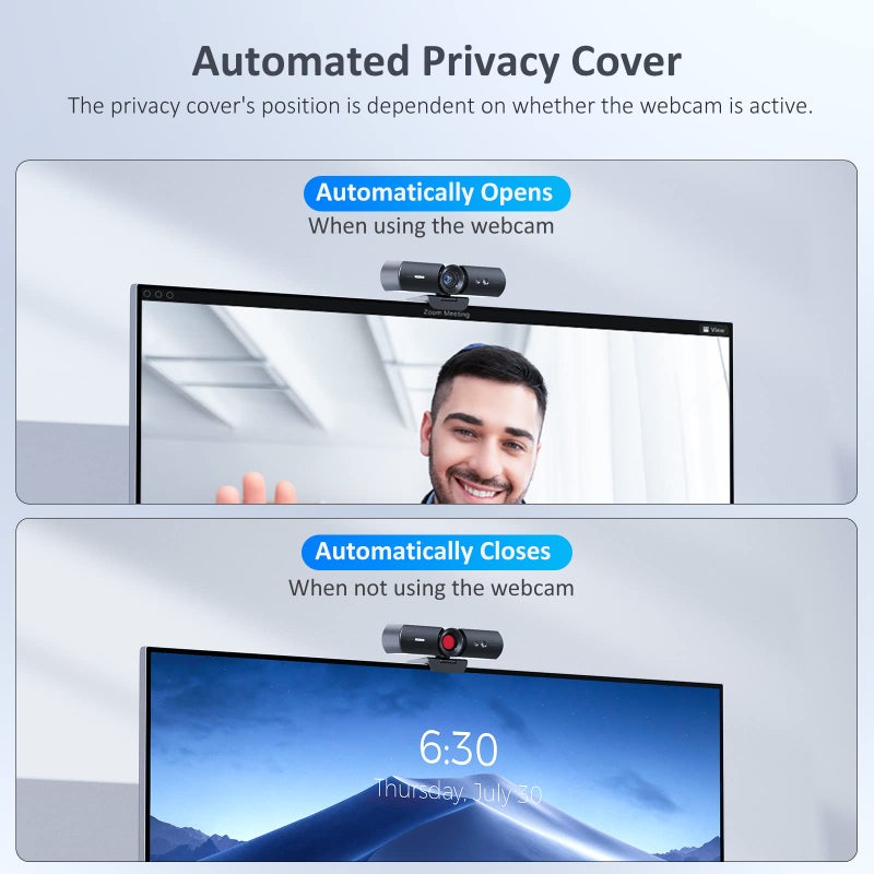NexiGo HelloCam, 1080P Webcam with Windows Hello, True Privacy, Automatic Electronic Shutter, Computer Camera, Microphone, Facial Enhancement, HD USB Web Cam - Image 3