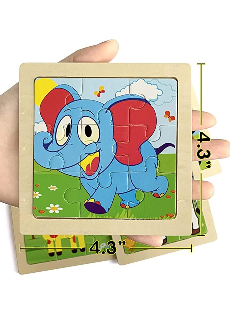 general Wooden Toddle Puzzle Kids Toys Gifts Wooden Puzzles for 1-5 year olds kids 4 pieces animal puzzle set preschool learning toys boys and girls gifts - Image 4