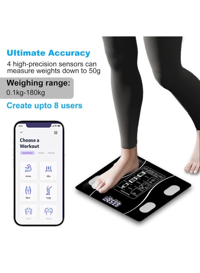 Smart body fat scale, Bluetooth compatible, smart electronic device for weight loss and body fat scales, weight analysis tools (multi-color) - Image 3