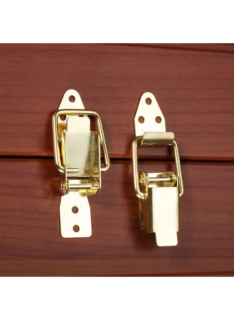 Dophee dophee 10Pcs Spring Loaded Toggle Hasp Lock Gold Box Latch Catch for Wooden Box Case Jewelry Box Wine Box Toolbox 80x18mm315x071  - Image 4