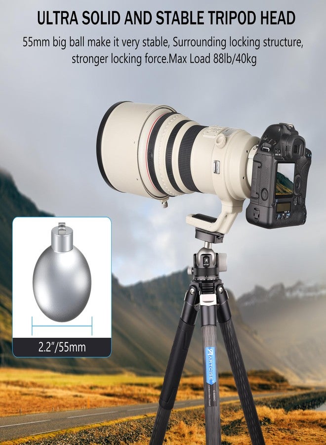 ARTCISE Low Profile Ball Head 55mm Tripod Ball Head KB55 Heavy Duty Tripod Head All Metal CNC Machining with 360° Panoramic Arca Type QR Plate for Tripod, Max Load 88lbs /40kg - Image 3