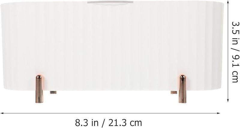 صندوق منظف لبادات القطن البيضاء مع غطاء شفاف مقاوم للغبار لحفظ مستحضرات التجميل - Image 3