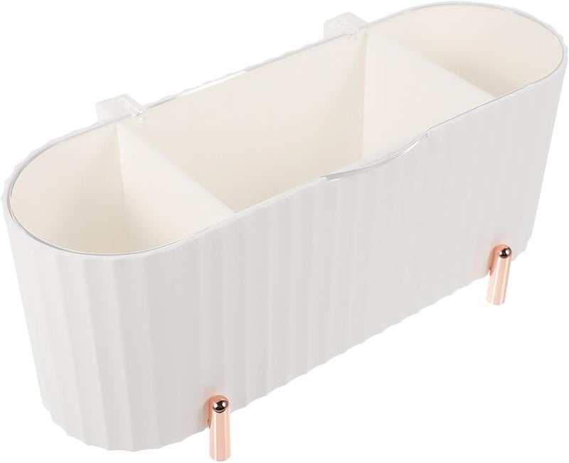 صندوق منظف لبادات القطن البيضاء مع غطاء شفاف مقاوم للغبار لحفظ مستحضرات التجميل - Image 2