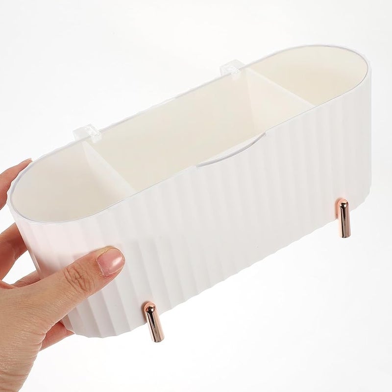 صندوق منظف لبادات القطن البيضاء مع غطاء شفاف مقاوم للغبار لحفظ مستحضرات التجميل - Image 4