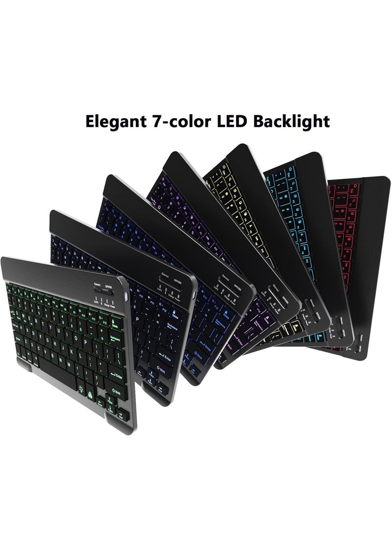 Arabic/English Keyboard Case for Huawei Matepad 11.5 inch/Air 11.5 inch 2023/Matepad 11.5S 2024,  7-Color Backlight, Flip Stand Case with Pencil Holder, wireless keyboard, SAR 40 Gift Wireless Mouse, Black - Image 5