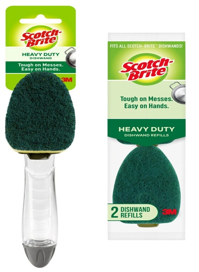 3M Scotch-Brite Heavy Duty Dishwand Kit, Includes 1 Wand & 2 Refill Pads, Keep Hands Out of The Mess - Image 1