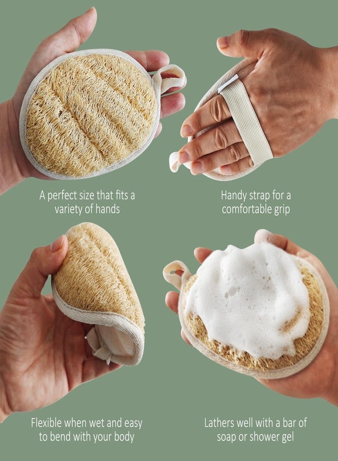 Isshah Natural Loofah Sponges, FSC Certified and PETA Approved Shower Loofah Sponge, 3 Pack - Image 3