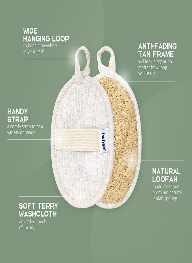 Isshah Natural Loofah Sponges, FSC Certified and PETA Approved Shower Loofah Sponge, 3 Pack - Image 2