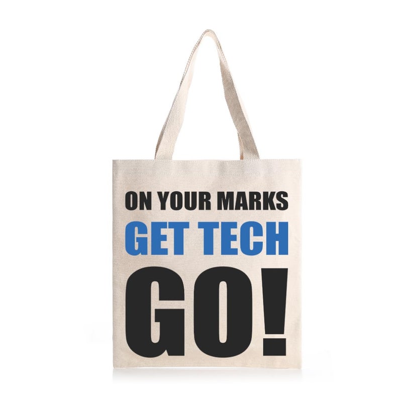 STRUTT Canvas Reusable Bags|100% Organic Cotton Shopping/Grocery Bag| Multi-Purpose Eco Friendly Bag|Sturdy Canvas Bag with 15kgs Capacity | College bag I Daily UseI Single Pack (Get Tech Go) - Image 1