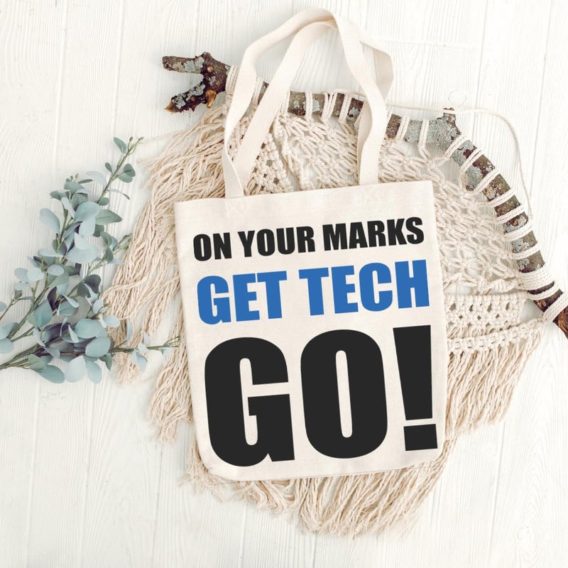 STRUTT Canvas Reusable Bags|100% Organic Cotton Shopping/Grocery Bag| Multi-Purpose Eco Friendly Bag|Sturdy Canvas Bag with 15kgs Capacity | College bag I Daily UseI Single Pack (Get Tech Go) - Image 2