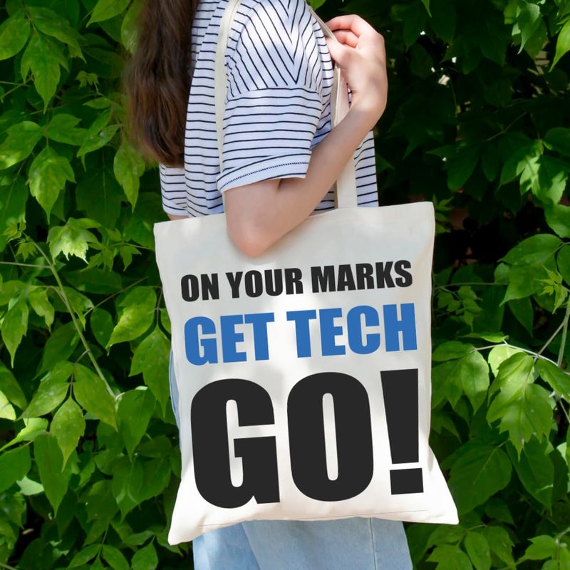 STRUTT Canvas Reusable Bags|100% Organic Cotton Shopping/Grocery Bag| Multi-Purpose Eco Friendly Bag|Sturdy Canvas Bag with 15kgs Capacity | College bag I Daily UseI Single Pack (Get Tech Go) - Image 4