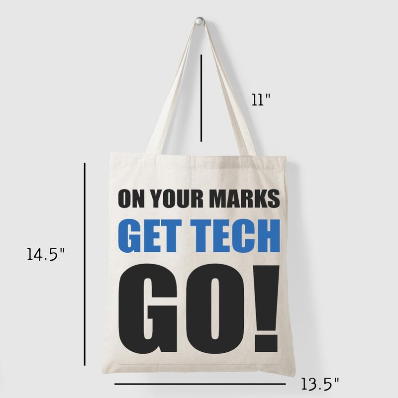 STRUTT Canvas Reusable Bags|100% Organic Cotton Shopping/Grocery Bag| Multi-Purpose Eco Friendly Bag|Sturdy Canvas Bag with 15kgs Capacity | College bag I Daily UseI Single Pack (Get Tech Go) - Image 3