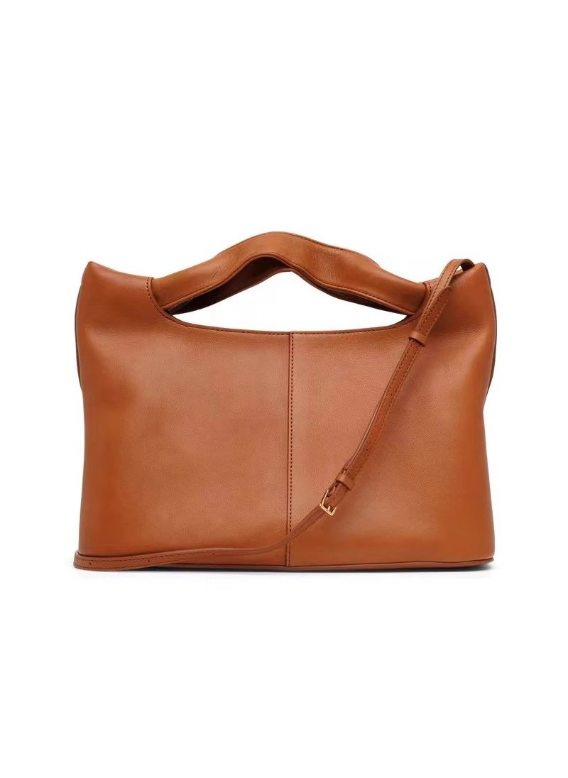 Generic - THE Row Retro Soft Leather Saddle Bag Caramel - Image 1